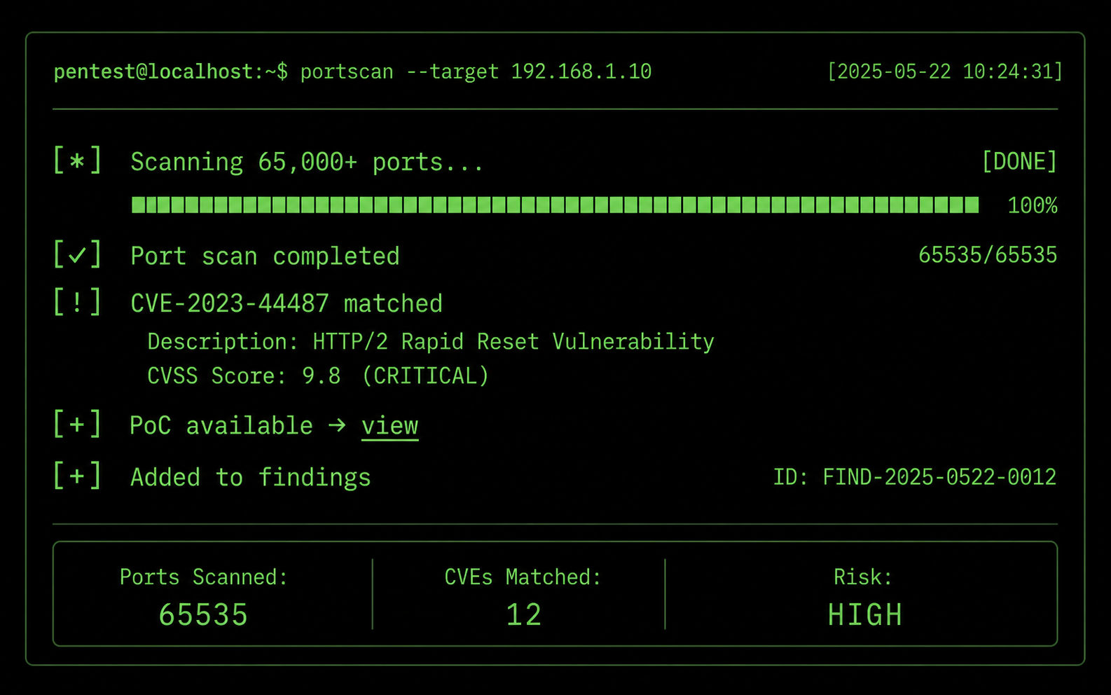VulnXploit terminal output